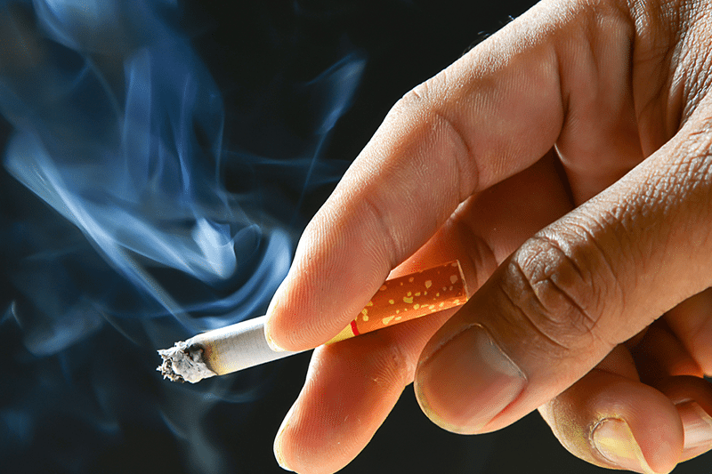 Nicotine in a cigarette